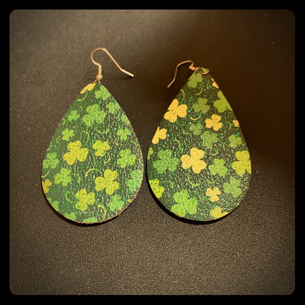 Large leather earrings